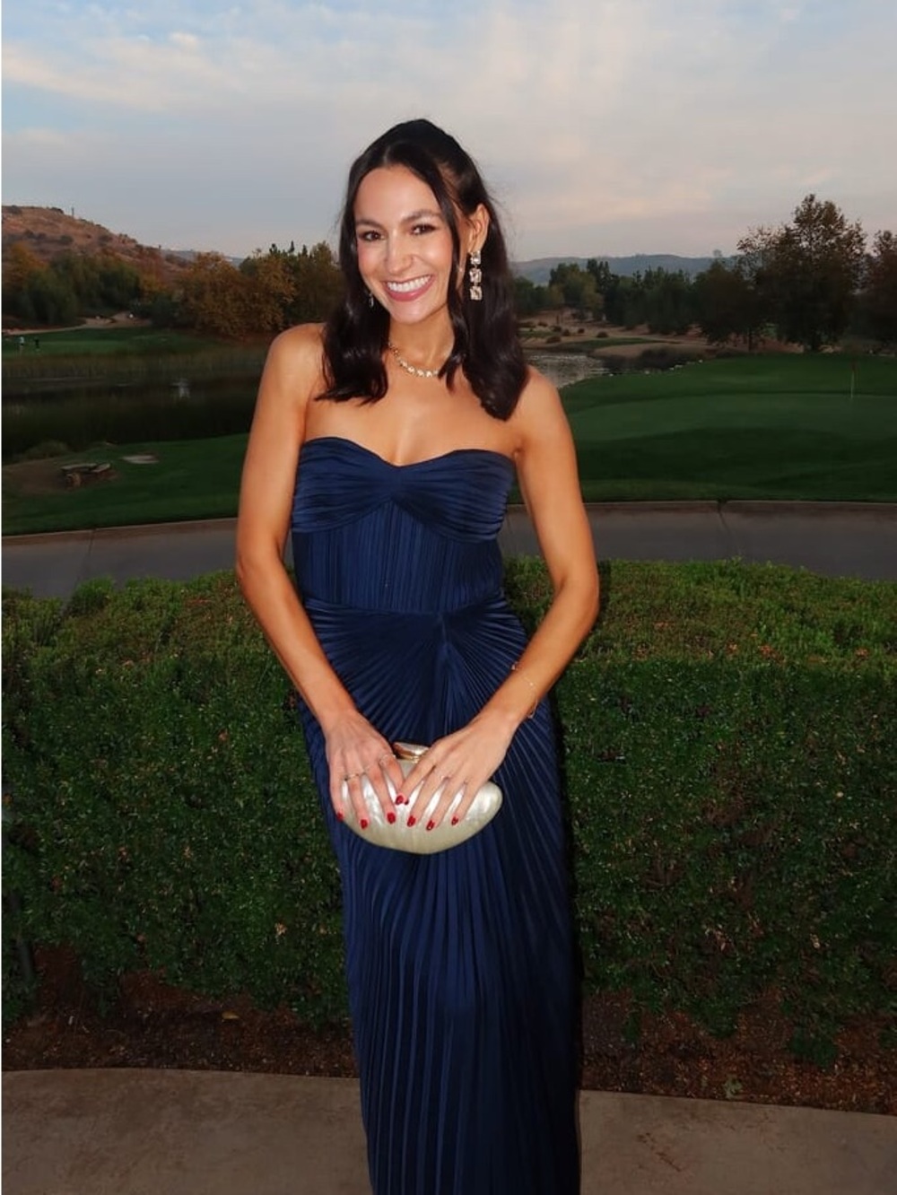 NWT AMUR Joyceanne Sweetheart Gown Strapless Pleated Gown in Deep Indigo Size 6 - Picture 4 of 11